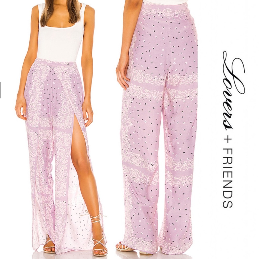 Lovers + Friends Ravenna Pant in Purple Bandana - Picture 1 of 15